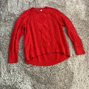 Gap red cable knit sweater